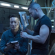 Prax and Amos, in a scene that includes a well-timed Frankenstein reference.